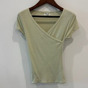 Michael Stars Cross-Over V-Neck Short Sleeve Top